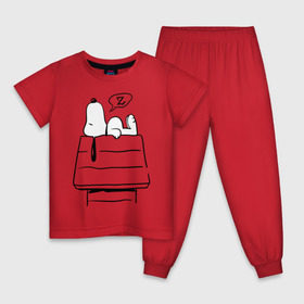 Детская пижама хлопок с принтом Спящий Снупи в Петрозаводске, 100% хлопок |  брюки и футболка прямого кроя, без карманов, на брюках мягкая резинка на поясе и по низу штанин
 | snoopy | домик | мультфильм | снупи | собака | спящий снупи