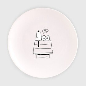 Тарелка с принтом Спящий Снупи в Петрозаводске, фарфор | диаметр - 210 мм
диаметр для нанесения принта - 120 мм | Тематика изображения на принте: snoopy | домик | мультфильм | снупи | собака | спящий снупи