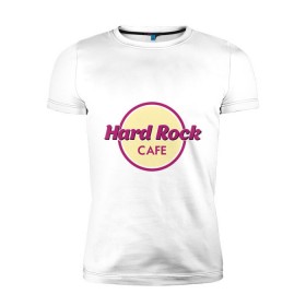 Мужская футболка премиум с принтом Hard rock в Петрозаводске, 92% хлопок, 8% лайкра | приталенный силуэт, круглый вырез ворота, длина до линии бедра, короткий рукав | Тематика изображения на принте: hard rock cafe | pock | музыка | рок | рок кафе
