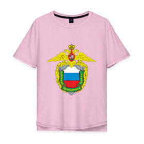 Мужская футболка хлопок Oversize с принтом ФПС в Петрозаводске, 100% хлопок | свободный крой, круглый ворот, “спинка” длиннее передней части | герб | кгб | силовые структуры | федеральная пограничная служба | фпс