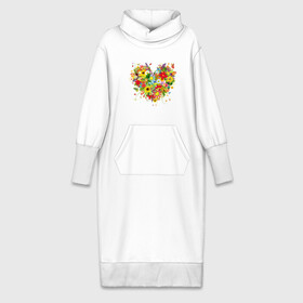 Платье удлиненное хлопок с принтом Сердце из полевых цветов в Петрозаводске,  |  | любовь | праздник | сердце из полевых цветов | счастье | цветы