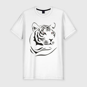 Мужская футболка премиум с принтом тигр в Петрозаводске, 92% хлопок, 8% лайкра | приталенный силуэт, круглый вырез ворота, длина до линии бедра, короткий рукав | tattoo | tiger | тату | тигр | узор