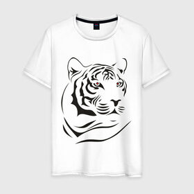 Мужская футболка хлопок с принтом тигр в Петрозаводске, 100% хлопок | прямой крой, круглый вырез горловины, длина до линии бедер, слегка спущенное плечо. | Тематика изображения на принте: tattoo | tiger | тату | тигр | узор