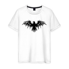 Мужская футболка хлопок с принтом Орел в Петрозаводске, 100% хлопок | прямой крой, круглый вырез горловины, длина до линии бедер, слегка спущенное плечо. | коршун | орел | птица