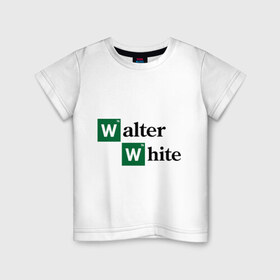 Детская футболка хлопок с принтом Walter White в Петрозаводске, 100% хлопок | круглый вырез горловины, полуприлегающий силуэт, длина до линии бедер | breaking bad | meth | walter | white | вайт | варить | во все тяжкие | мет | уолтер