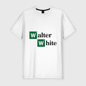 Мужская футболка премиум с принтом Walter White в Петрозаводске, 92% хлопок, 8% лайкра | приталенный силуэт, круглый вырез ворота, длина до линии бедра, короткий рукав | breaking bad | meth | walter | white | вайт | варить | во все тяжкие | мет | уолтер