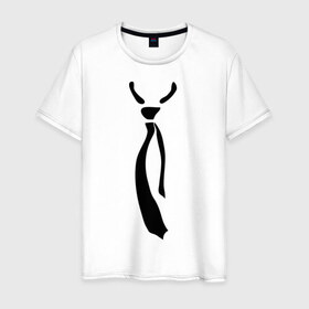 Мужская футболка хлопок с принтом Болтающийся галстук в Петрозаводске, 100% хлопок | прямой крой, круглый вырез горловины, длина до линии бедер, слегка спущенное плечо. | 