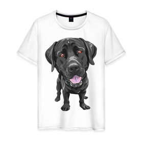 Мужская футболка хлопок с принтом Обожаю собак в Петрозаводске, 100% хлопок | прямой крой, круглый вырез горловины, длина до линии бедер, слегка спущенное плечо. | люблю собак | обожаю собак | пес | песик | псина | собака | собачка