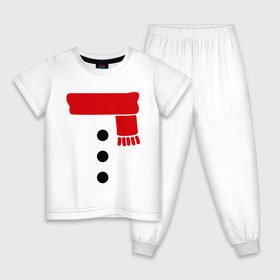 Детская пижама хлопок с принтом Снеговик, пуговицы и шарф в Петрозаводске, 100% хлопок |  брюки и футболка прямого кроя, без карманов, на брюках мягкая резинка на поясе и по низу штанин
 | новогодние подарки | новогодний подарок | новый год | снег | снеговик | шарф