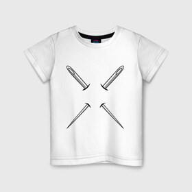 Детская футболка хлопок с принтом Иглы в Петрозаводске, 100% хлопок | круглый вырез горловины, полуприлегающий силуэт, длина до линии бедер | английская булавка | булавка | иглы | иголка