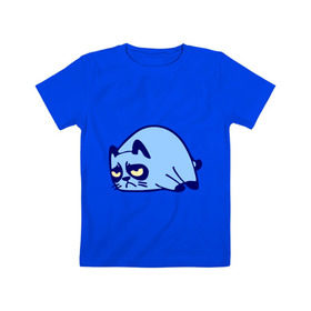 Детская футболка хлопок с принтом grumpy cat в Петрозаводске, 100% хлопок | круглый вырез горловины, полуприлегающий силуэт, длина до линии бедер | grumpy cat | кошки | няш | сварливый