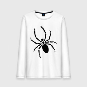 Мужской лонгслив хлопок с принтом Страшный паук в Петрозаводске, 100% хлопок |  | насекомые | паук | паук на спине | страшный паук | тарантул