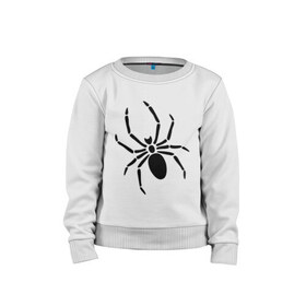 Детский свитшот хлопок с принтом Страшный паук в Петрозаводске, 100% хлопок | круглый вырез горловины, эластичные манжеты, пояс и воротник | насекомые | паук | паук на спине | страшный паук | тарантул