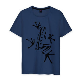 Мужская футболка хлопок с принтом Лягуха в Петрозаводске, 100% хлопок | прямой крой, круглый вырез горловины, длина до линии бедер, слегка спущенное плечо. | животные | лягушка | лягушка путешественница | подарки