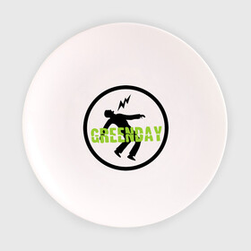 Тарелка с принтом Green Day Circle в Петрозаводске, фарфор | диаметр - 210 мм
диаметр для нанесения принта - 120 мм | green day circle | зеленый день | музыка | рок
