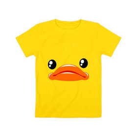 Детская футболка хлопок с принтом Утка в Петрозаводске, 100% хлопок | круглый вырез горловины, полуприлегающий силуэт, длина до линии бедер | животные | клюв | птицы | утка