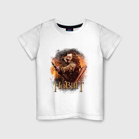 Детская футболка хлопок с принтом Бард Лучник в Петрозаводске, 100% хлопок | круглый вырез горловины, полуприлегающий силуэт, длина до линии бедер | hobbit | бард лучник | лучник | хоббит