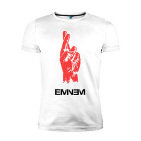 Мужская футболка премиум с принтом Eminem в Петрозаводске, 92% хлопок, 8% лайкра | приталенный силуэт, круглый вырез ворота, длина до линии бедра, короткий рукав | bad | berzerk | eminem | gangsta | gansta | hip | hip hop | hop | rap | shady | shady records | еп | рэп | рэпчина | хип | хип хоп | хоп | эминем