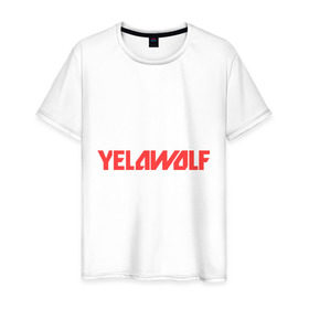 Мужская футболка хлопок с принтом Yelawolf red в Петрозаводске, 100% хлопок | прямой крой, круглый вырез горловины, длина до линии бедер, слегка спущенное плечо. | 