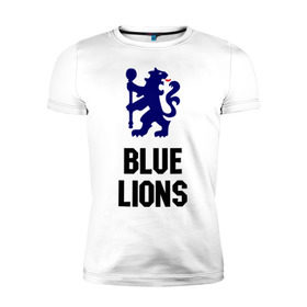 Мужская футболка премиум с принтом blue lions (chelsea) в Петрозаводске, 92% хлопок, 8% лайкра | приталенный силуэт, круглый вырез ворота, длина до линии бедра, короткий рукав | blue lions | blue lions (chelsea) | спорт | футбол