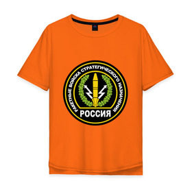 Мужская футболка хлопок Oversize с принтом РВСН в Петрозаводске, 100% хлопок | свободный крой, круглый ворот, “спинка” длиннее передней части | Тематика изображения на принте: рвсн