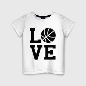 Детская футболка хлопок с принтом Влюблен в баскетбол в Петрозаводске, 100% хлопок | круглый вырез горловины, полуприлегающий силуэт, длина до линии бедер | влюблен в баскетбол | мяч