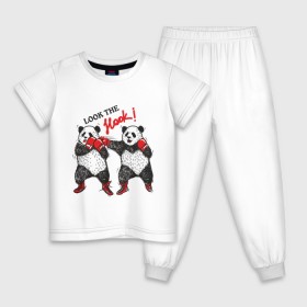 Детская пижама хлопок с принтом Look the Hook в Петрозаводске, 100% хлопок |  брюки и футболка прямого кроя, без карманов, на брюках мягкая резинка на поясе и по низу штанин
 | панда