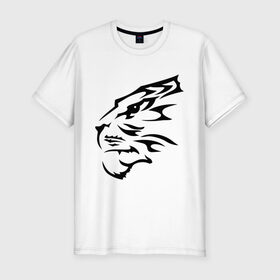 Мужская футболка премиум с принтом Тигр узор в Петрозаводске, 92% хлопок, 8% лайкра | приталенный силуэт, круглый вырез ворота, длина до линии бедра, короткий рукав | Тематика изображения на принте: животные | прикольные картинки | тату | тигр | тигр узор | узор