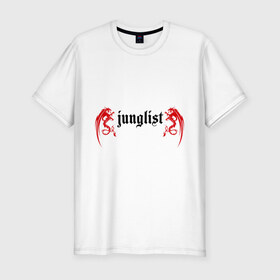 Мужская футболка премиум с принтом Junglist в Петрозаводске, 92% хлопок, 8% лайкра | приталенный силуэт, круглый вырез ворота, длина до линии бедра, короткий рукав | junglist | музыка | электронная
