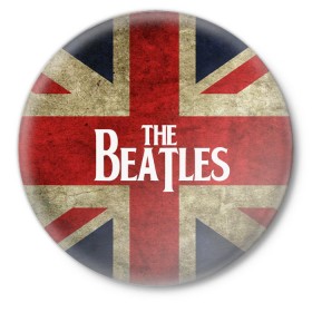 Значок с принтом The Beatles - London в Петрозаводске,  металл | круглая форма, металлическая застежка в виде булавки | Тематика изображения на принте: the beatles   london | британский флаг | музыка | флаг