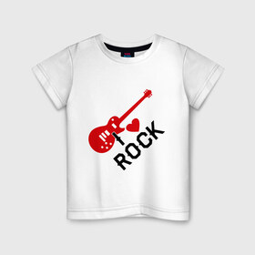 Детская футболка хлопок с принтом Я люблю рок в Петрозаводске, 100% хлопок | круглый вырез горловины, полуприлегающий силуэт, длина до линии бедер | Тематика изображения на принте: rock | рок