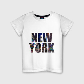 Детская футболка хлопок с принтом New york в Петрозаводске, 100% хлопок | круглый вырез горловины, полуприлегающий силуэт, длина до линии бедер | new york | urban style | город | ночной город | нью йорк | прикольные картинки