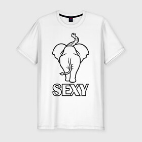 Мужская футболка премиум с принтом Sexy (секси) в Петрозаводске, 92% хлопок, 8% лайкра | приталенный силуэт, круглый вырез ворота, длина до линии бедра, короткий рукав | животные | прикольные картинки