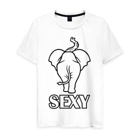 Мужская футболка хлопок с принтом Sexy (секси) в Петрозаводске, 100% хлопок | прямой крой, круглый вырез горловины, длина до линии бедер, слегка спущенное плечо. | животные | прикольные картинки