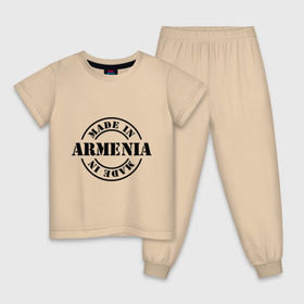 Детская пижама хлопок с принтом Made in Armenia (сделано в Армении) в Петрозаводске, 100% хлопок |  брюки и футболка прямого кроя, без карманов, на брюках мягкая резинка на поясе и по низу штанин
 | made in armenia | армения | сделано в армении | туристические