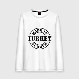 Мужской лонгслив хлопок с принтом Made in Turkey (сделано в Турции) в Петрозаводске, 100% хлопок |  | Тематика изображения на принте: made in turkey | сделано в турции | туристические | турция