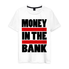 Мужская футболка хлопок с принтом Деньги в банке в Петрозаводске, 100% хлопок | прямой крой, круглый вырез горловины, длина до линии бедер, слегка спущенное плечо. | банка | деньги | деньги в банке | офисный планктон | профессии
