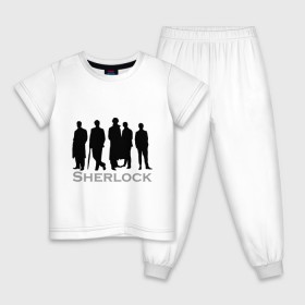 Детская пижама хлопок с принтом Sherlock Band в Петрозаводске, 100% хлопок |  брюки и футболка прямого кроя, без карманов, на брюках мягкая резинка на поясе и по низу штанин
 | Тематика изображения на принте: sherlock band | кино | мультфильмы и тв | шерлок холмс