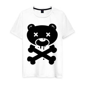 Мужская футболка хлопок с принтом Мертвый медведь в Петрозаводске, 100% хлопок | прямой крой, круглый вырез горловины, длина до линии бедер, слегка спущенное плечо. | зомби