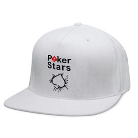 Кепка снепбек с прямым козырьком с принтом Poker Stars в Петрозаводске, хлопок 100% |  | Тематика изображения на принте: pokerstars