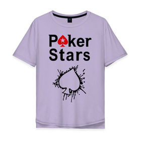Мужская футболка хлопок Oversize с принтом Poker Stars в Петрозаводске, 100% хлопок | свободный крой, круглый ворот, “спинка” длиннее передней части | Тематика изображения на принте: pokerstars