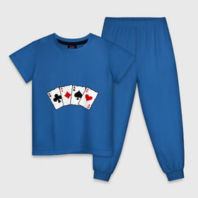 Детская пижама хлопок с принтом Четыре туза в Петрозаводске, 100% хлопок |  брюки и футболка прямого кроя, без карманов, на брюках мягкая резинка на поясе и по низу штанин
 | игра | игральные карты | карты | покер | туз | тузы | четыре туза