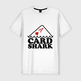 Мужская футболка премиум с принтом Карточная акула в Петрозаводске, 92% хлопок, 8% лайкра | приталенный силуэт, круглый вырез ворота, длина до линии бедра, короткий рукав | Тематика изображения на принте: pokerstars
