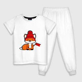 Детская пижама хлопок с принтом лисичка с флажком в Петрозаводске, 100% хлопок |  брюки и футболка прямого кроя, без карманов, на брюках мягкая резинка на поясе и по низу штанин
 | Тематика изображения на принте: лиса