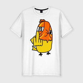 Мужская футболка премиум с принтом дерзкая птица в Петрозаводске, 92% хлопок, 8% лайкра | приталенный силуэт, круглый вырез ворота, длина до линии бедра, короткий рукав | дерзкая птица | животные | прикольные картинки | птица