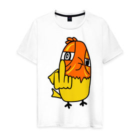 Мужская футболка хлопок с принтом дерзкая птица в Петрозаводске, 100% хлопок | прямой крой, круглый вырез горловины, длина до линии бедер, слегка спущенное плечо. | дерзкая птица | животные | прикольные картинки | птица