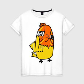 Женская футболка хлопок с принтом дерзкая птица в Петрозаводске, 100% хлопок | прямой крой, круглый вырез горловины, длина до линии бедер, слегка спущенное плечо | дерзкая птица | животные | прикольные картинки | птица