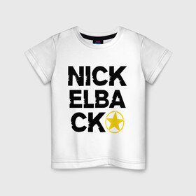 Детская футболка хлопок с принтом Nickelback star в Петрозаводске, 100% хлопок | круглый вырез горловины, полуприлегающий силуэт, длина до линии бедер | 