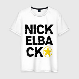 Мужская футболка хлопок с принтом Nickelback star в Петрозаводске, 100% хлопок | прямой крой, круглый вырез горловины, длина до линии бедер, слегка спущенное плечо. | 