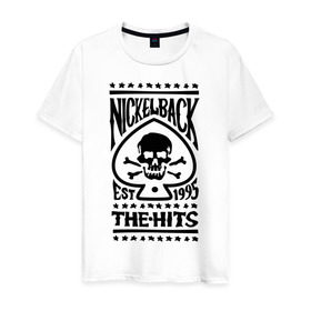 Мужская футболка хлопок с принтом Nickelback hits в Петрозаводске, 100% хлопок | прямой крой, круглый вырез горловины, длина до линии бедер, слегка спущенное плечо. | nickelback hits | музыка | разное